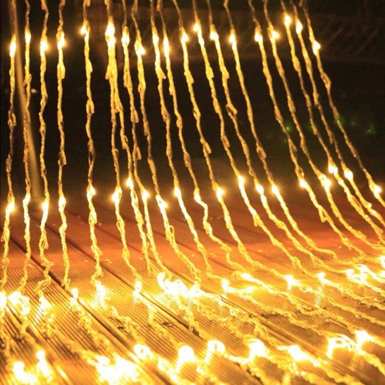 Ingeniería impermeable al aire libre iluminación lámpara decorativa lámpara de cortina lámpara de cascada de estrella llena cadena de lámpara de agua