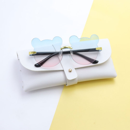 glass frameless children's bear sunglasses boys and girls fashion trend gradient color cartoon sunglasses wholesale