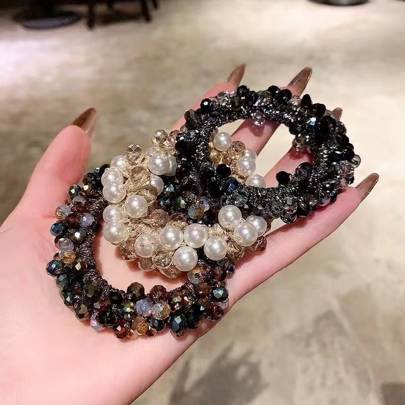 簡約高級感頭繩扎頭髮皮筋女丸子頭珍珠發圈ins新款小眾發繩