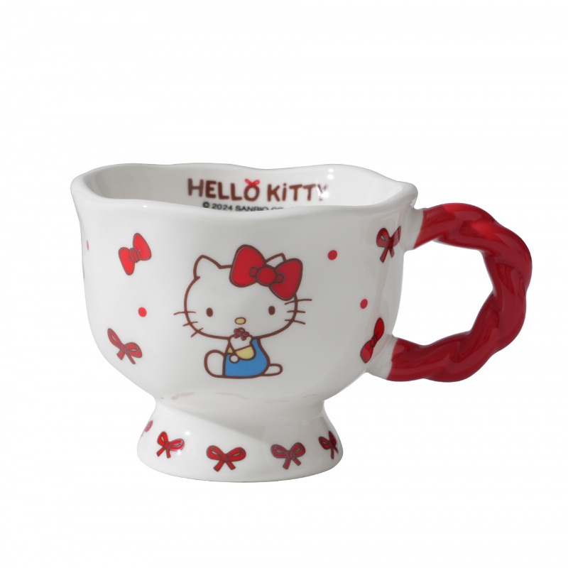 Sanliou tazas de agua cerámica de alto pie tazas de oficina tazas de agua potable domésticas tazas de café lindas de alto valor