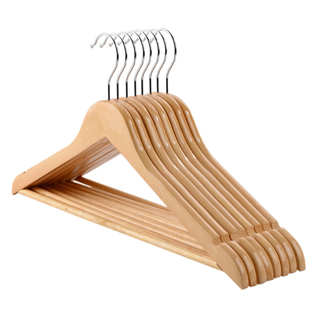 Percha de ropa de madera maciza percha de ropa percha hogar adulto sin costura tienda de ropa percha de ropa de madera percha al por mayor