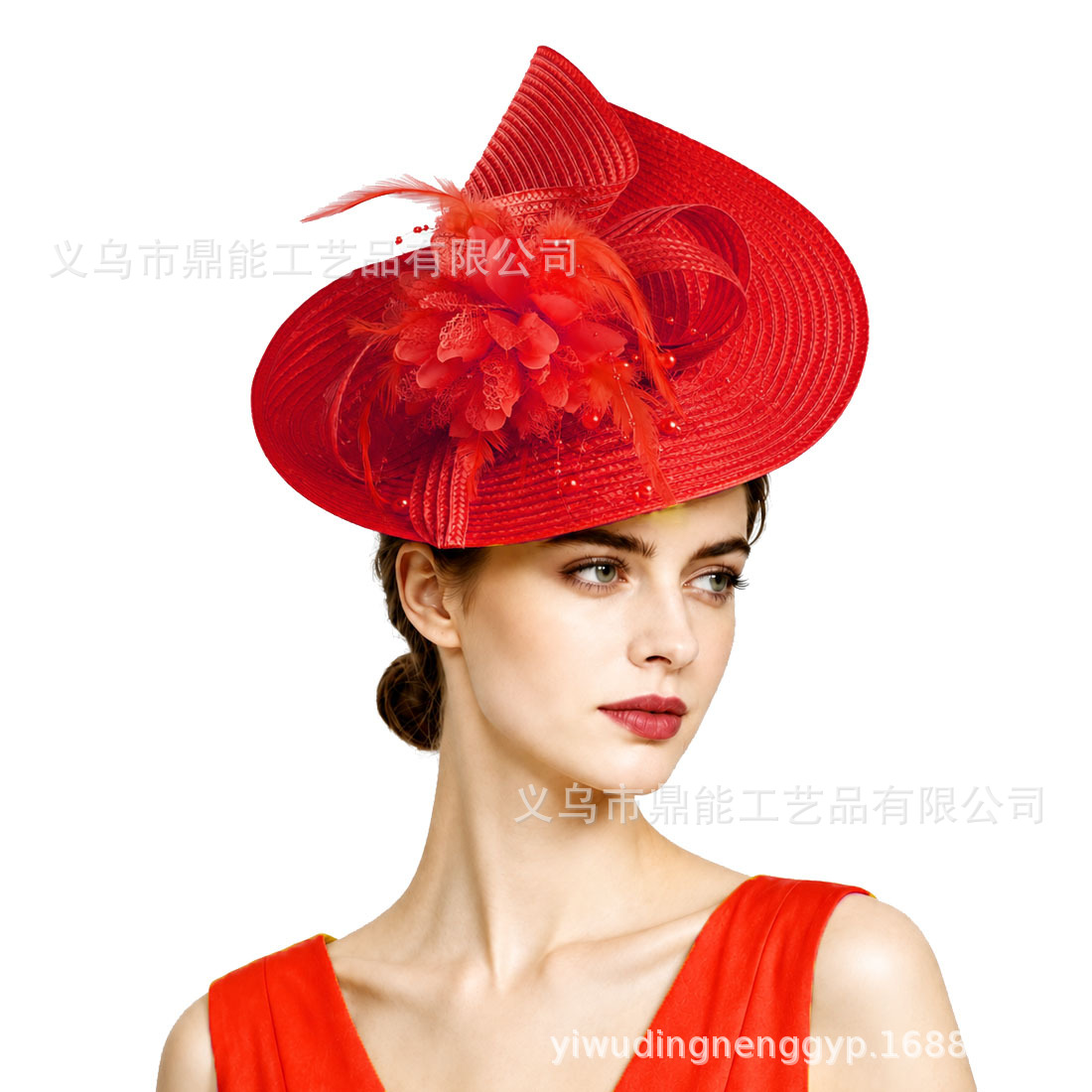 Cross-border European and American style new mesh feather headwear, simple and versatile, suitable for women, weddings, and formal occasions; bridal headpieces, hairbands, and hair accessories