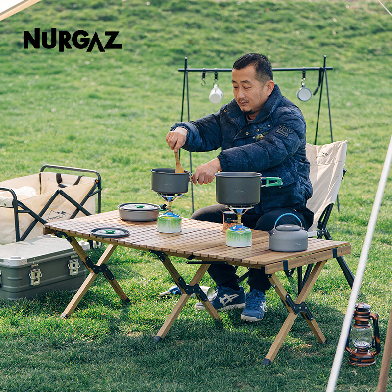 Nurgaz estufa portátil al aire libre camping a prueba de viento integrado picnic estufa de gas licuado al aire libre feroz estufa