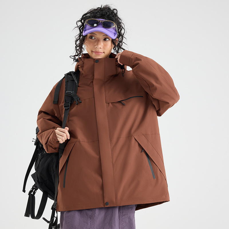 骆坨同款平替户外登山冲锋衣外套徒步男女抓绒可拆卸防风防水百搭|undefined
