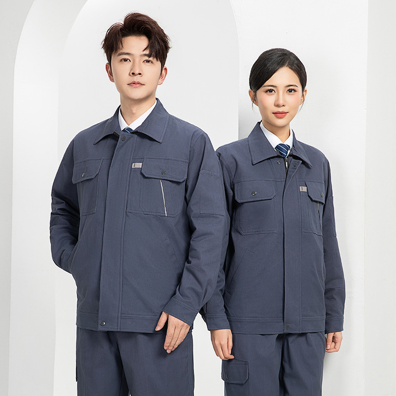 春と秋の純綿厚手の作業服スーツ、溶接工の労働保護服、耐摩耗性と耐汚染性の作業服、労働保護服の卸売|undefined