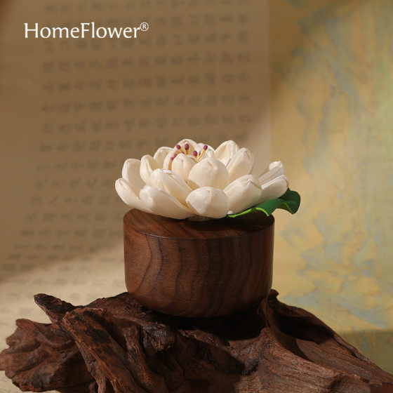 Magnolia Diffuser Wood Aromatherapy Wood Ornaments Tongcao Flower Dried Flower Fragrance Essential Oil Diffuser Desktop Car Aromatherapy