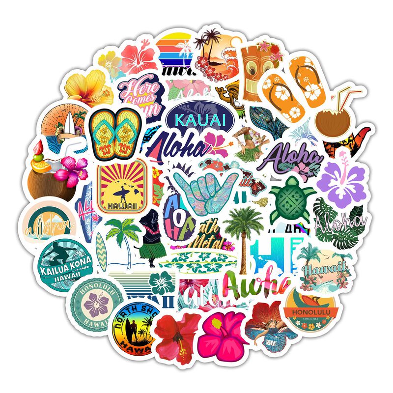 Hawaii creative self-adhesive luggage trolley case mobile phone computer storage box stickers Hawaii creative self-adhesive luggage trolley case mobile phone computer storage box stickers