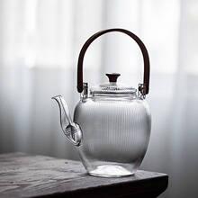 日式玻璃茶壶提梁壶烧水壶大容量仿宋花茶壶耐高温泡茶壶