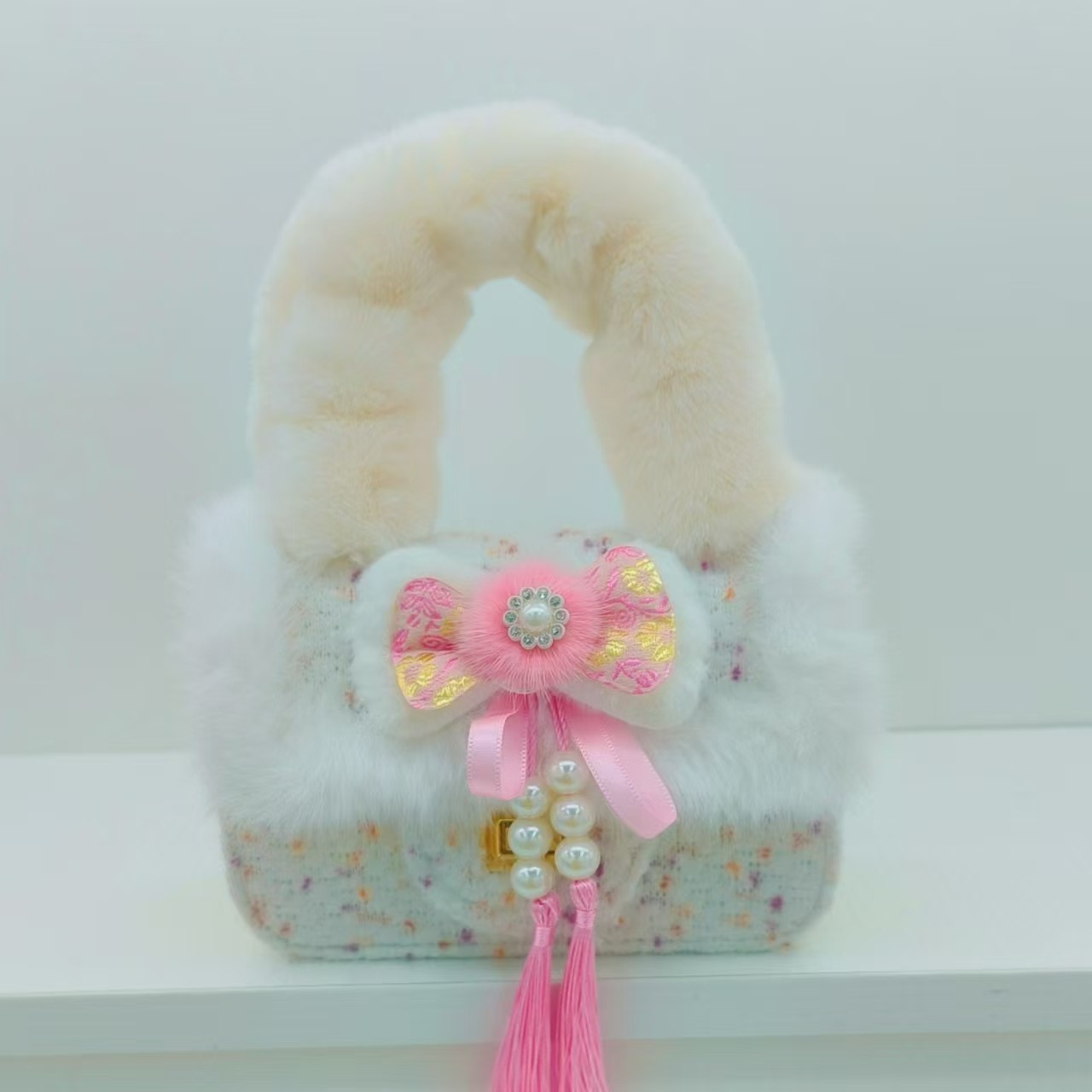 Guofeng bolso infantil bolso de peluche bolso de hombro mochila princesa bolso de cambio bolso accesorios bolso pequeño
