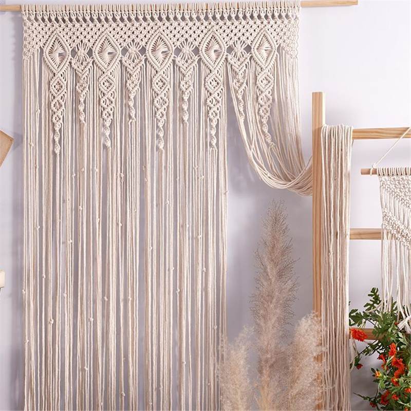Cross-Border Amazon Ins Bohemian Handmade Woven Cotton Rope Tapestry for Living Room, Homestay Wall Decoration, Door Curtain Partition Cross-Border Amazon Ins Bohemian Handmade Woven Cotton Rope Tapestry for Living Room, Homestay Wall Decoration, Door Curtain Partition