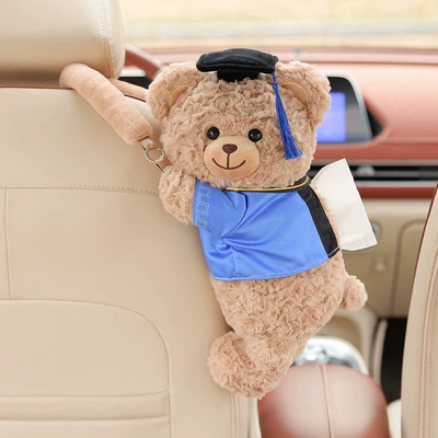 box, cute cartoon tissue, Car tissue box/set - blue-tassel-bachelor-bear-space-upgradesmooth-paper-extraction