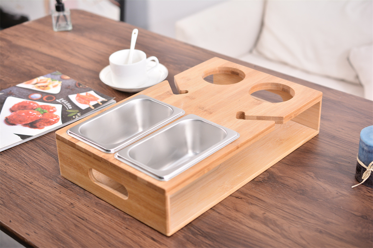 Caja de snack de sofá de madera maciza transfronteriza caja de cerveza de madera bandeja de almacenamiento de control remoto de escritorio soporte caja de almacenamiento de snack