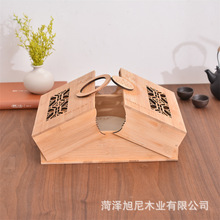 现代简约竹制木盒家用客厅收纳干果月饼多功能展示木盒