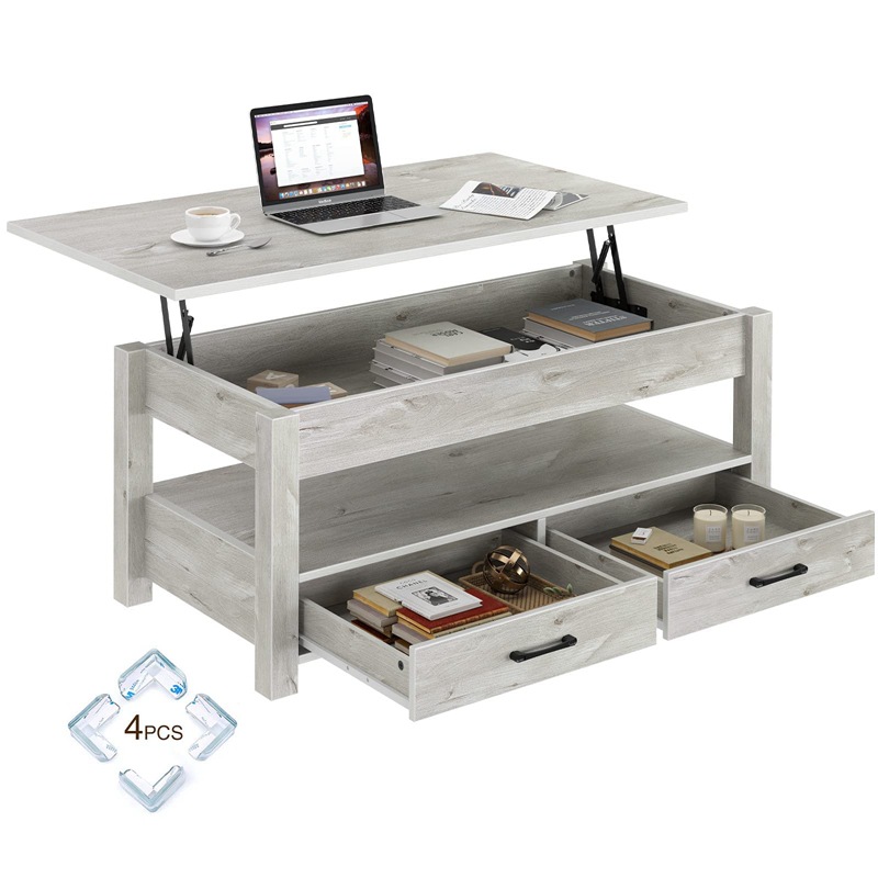 Mesa de café multifuncional de doble uso pequeño apartamento simple luz estilo de lujo sala de estar hogar creativo plegable mesa de café de elevación