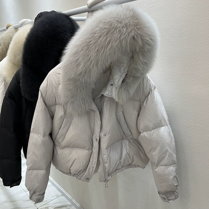 Шерпапна пуховик Velvet, пух из гуся, короткий пуховик с меховой капюшоном, размеры S–M, обхват груди 122–125 см
