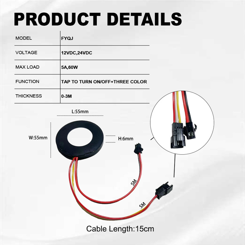 12V 24V Smart Sensor Switch, Touch-Sensitive Switch Suitable for Cabinets, Smart Mirrors, Single Color and Dual Color 12V 24V Smart Sensor Switch, Touch-Sensitive Switch Suitable for Cabinets, Smart Mirrors, Single Color and Dual Color