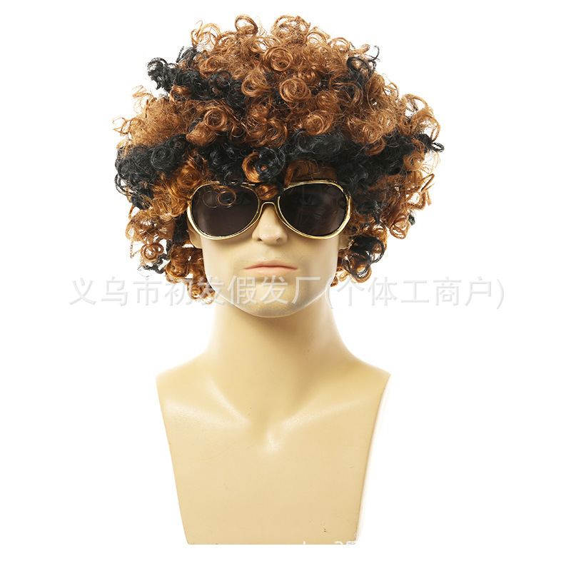 혼합 색상 커피 곱슬머리(싱글 가발)