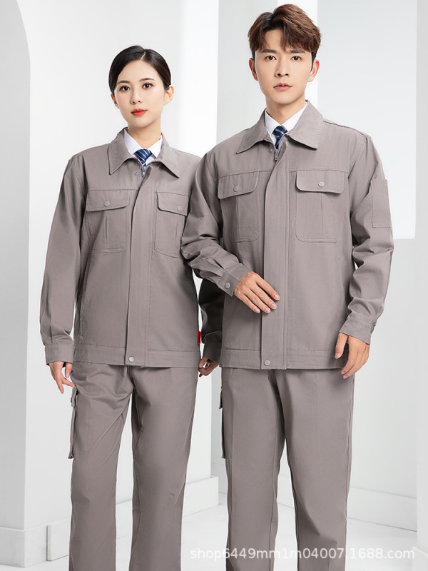 工作服春秋长袖纯棉劳保服套装男女电焊工耐磨防烫电力拉链工程服|undefined