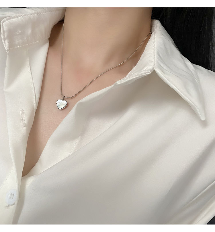 Fashion Heart Shape Titanium Steel Plating Pendant Necklace 1 Piece