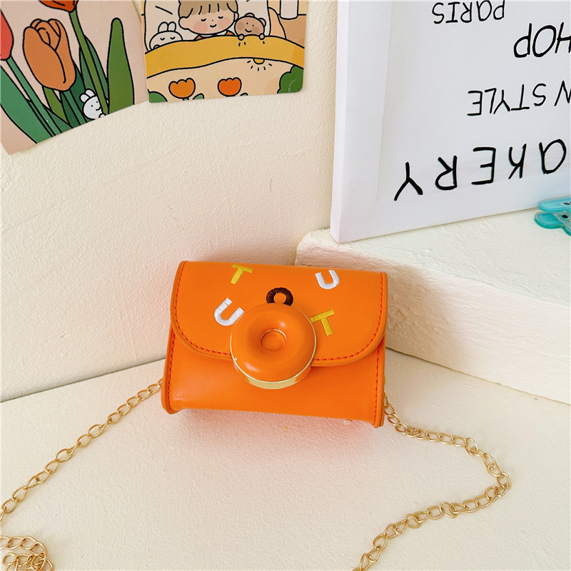 2025 otoño nuevo bolso de moda para niños color caramelo PU bolso de hombro para niñas bolso de cadena de hombro bolso de accesorios para bebés