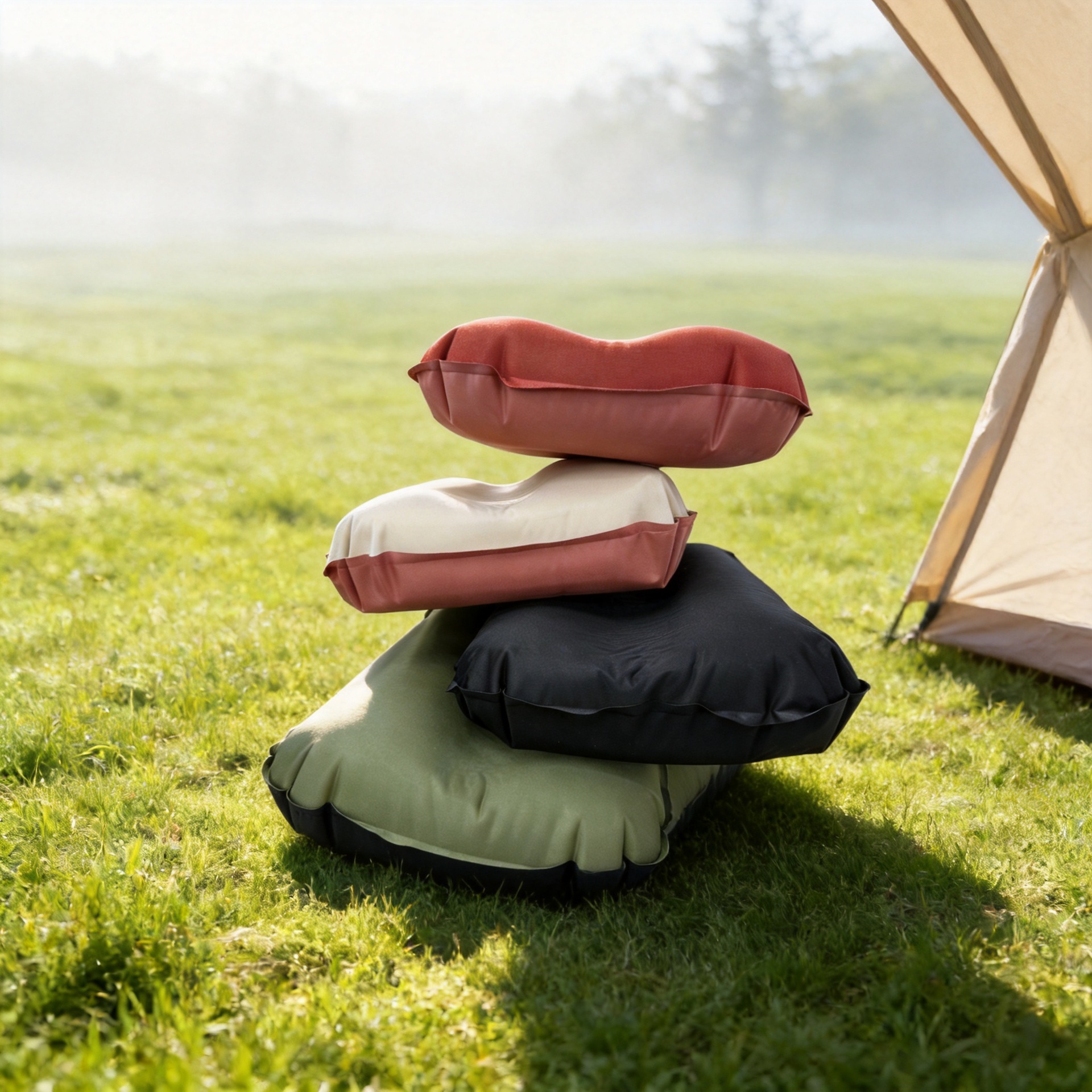 Outdoor automatic inflatable pillow, memory foam pillow, cheese sponge pillow, camping air cushion pillow, travel pillow (requires ordering)