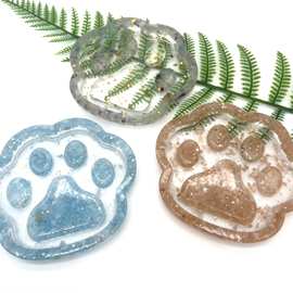 天然水晶碎石猫爪碗树脂滴胶摆件 办公室家居工艺品摆件厂家批发