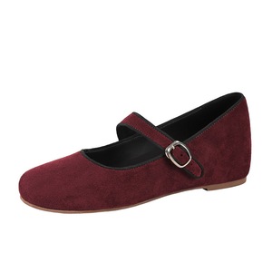 2816 round toe single shoe, shallow mouth, height increasing, versatile, one button retro style ballet, Mary Jane shoes,