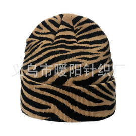 冬款套头帽子 欧美迷彩提花针织帽 无檐便帽外贸亚马逊Beanie Cap