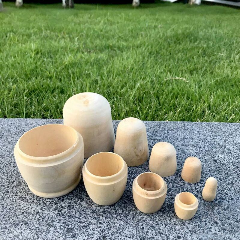 木製白胚マトリョーシカ DIY 空白絵画ロシアマトリョーシカ木製工芸品装飾品スタジオ活動用品|undefined