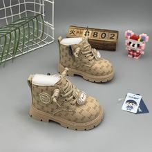 童鞋男童马丁靴秋冬新款加绒加厚二棉鞋冬季大棉短靴女儿童靴子