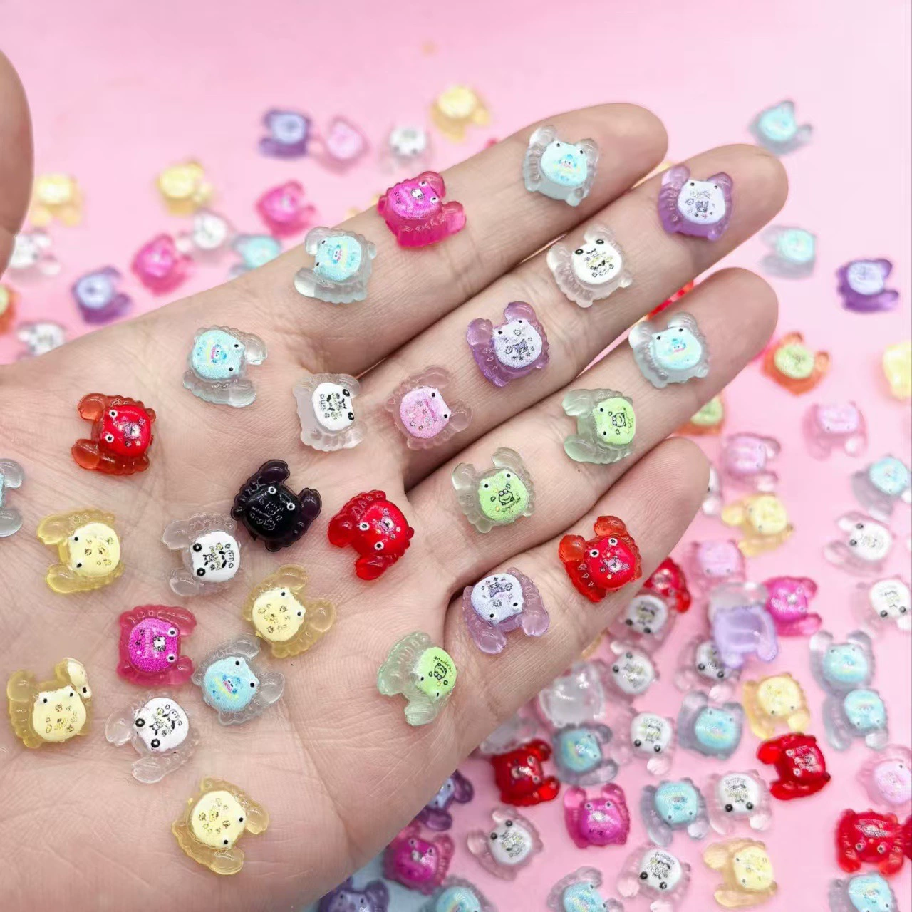 Мини-крабы-черепашки, светящиеся разноцветные крабы, маленькие светящиеся крабы в слепых пакетах, игрушка для учеников начальной школы