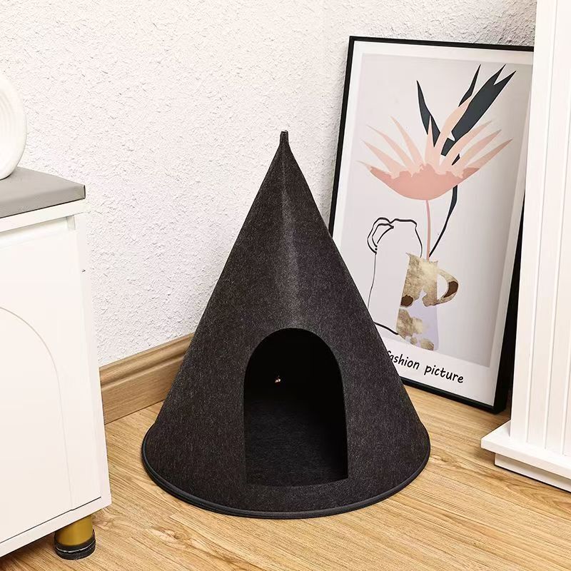 圣诞树猫窝成品DIY材料包猫窝秋冬保暖半封闭式毛毡锥形宠物窝|undefined
