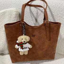 面包小狗 快乐派对托特包包女大容量棕色手提单肩包2025新款