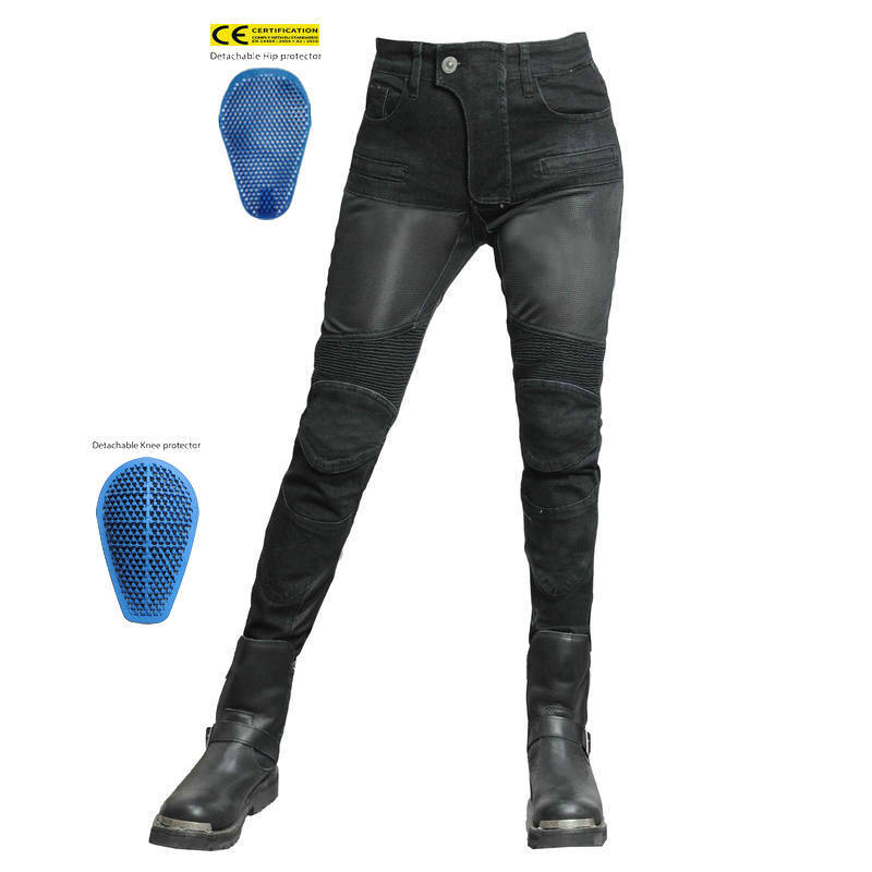 VOLERO JES-4 motocicleta Denim ciclismo Pantalones mujer Caballero verano malla transpirable motocicleta anti-caída Pantalones