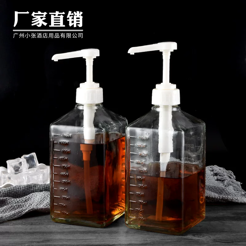 Milk tea shop 8cc glass sugar press bottle hand-pump sugar syrup press bottle for precision dosing for milk tea coffee tools