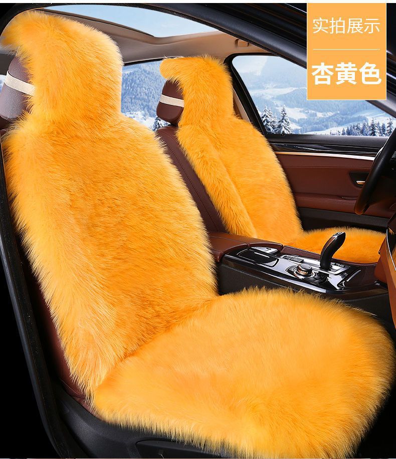 Cross-border imitation wool car seat cushion autumn and winter front row single seat plush single-piece cushion seat cover supplies factory