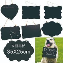 双面挂绳木质小黑板 家居装饰留言简约挂牌 小清新时尚工艺品