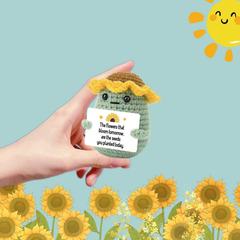 跨境热销手工毛线钩织正能量向日葵土豆玩偶创意积极土豆情感摆件