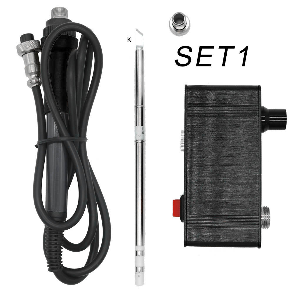 QUICKO mini T12 Estación de soldadura T12-942 pantalla OLED DC versión portátil al aire libre modelo aviones DIY soldador eléctrico