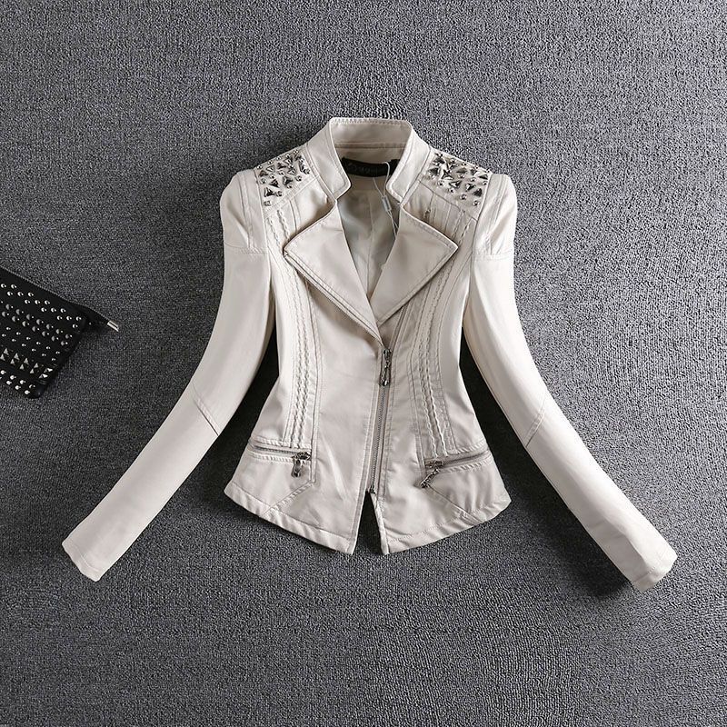 Autumn and Winter Style Thickened Leather Jacket, Fashionable Slim-Fit Plus-Size Women's Leather Coat, Washed Leather Biker Jacket, Short Jacket