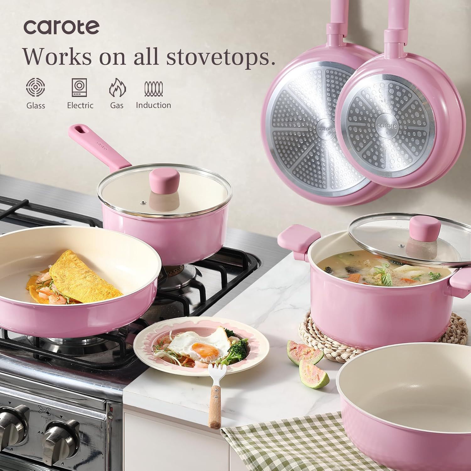 Venta directa de fábrica, comercio exterior, hogar, olla antiadherente, olla de cocina sin humo aceitoso, olla de leche, sartén, olla de sopa, estufa universal