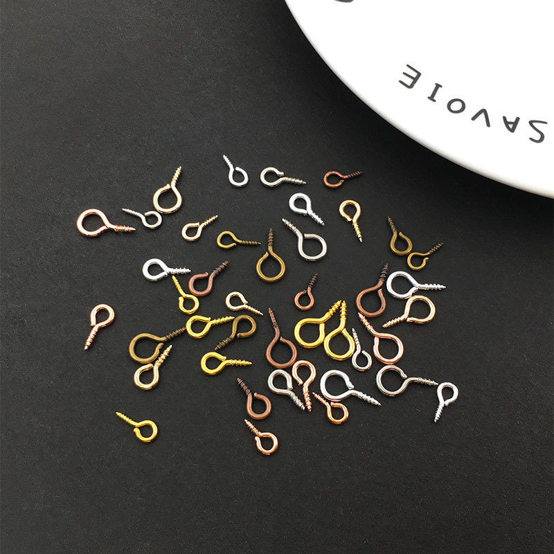 羊眼钉diy手工制作饰品材料羊角钉带圈钉螺丝圈单孔珠挂圈小配件