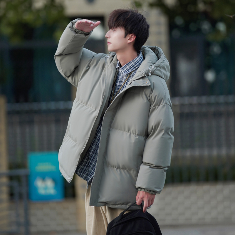 코튼 패딩 재킷 남성용 가을 및 겨울 새로운 후드 트렌디 브랜드 남성용 캐주얼 다운 코튼 패딩 코트 두꺼운 따뜻한 코튼 패딩 재킷