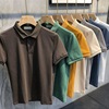 Large man Short sleeved 2021 summer Cotton color Polo fashion Lapel Self cultivation Korean Edition Versatile T-shirt