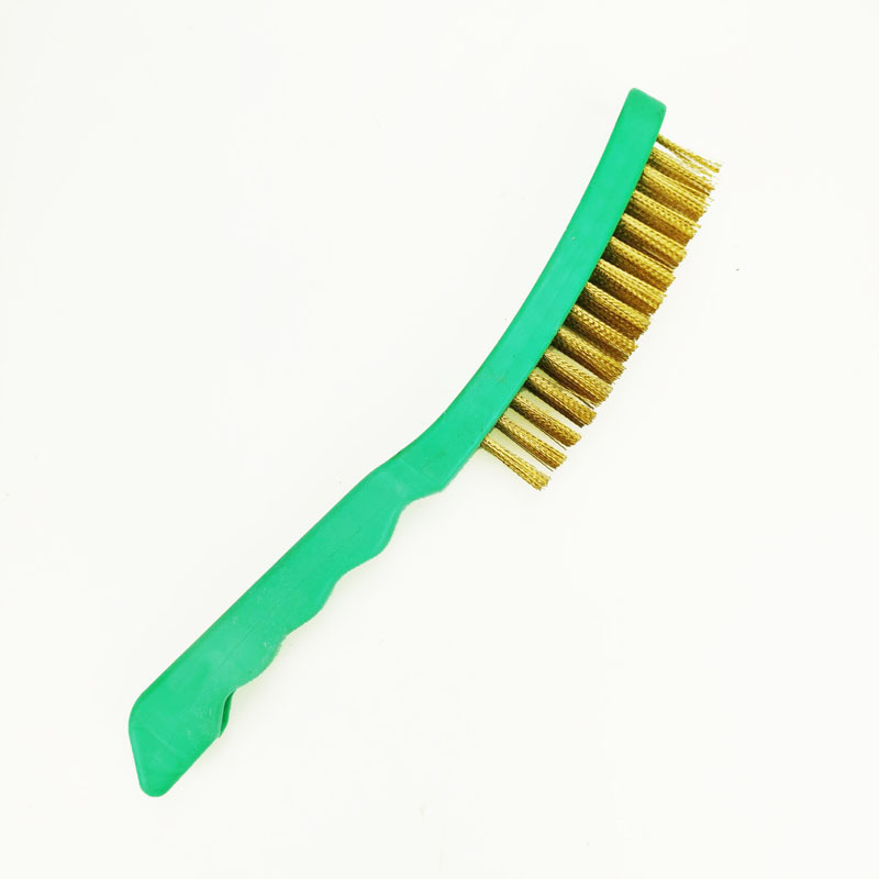 卸売りワイヤーブラシは銅線をメッキして、柄の4列5列の錆を除去して汚れを取り除いて、きれいに磨き上げて、バーベキューの油煙機を磨きます。|undefined