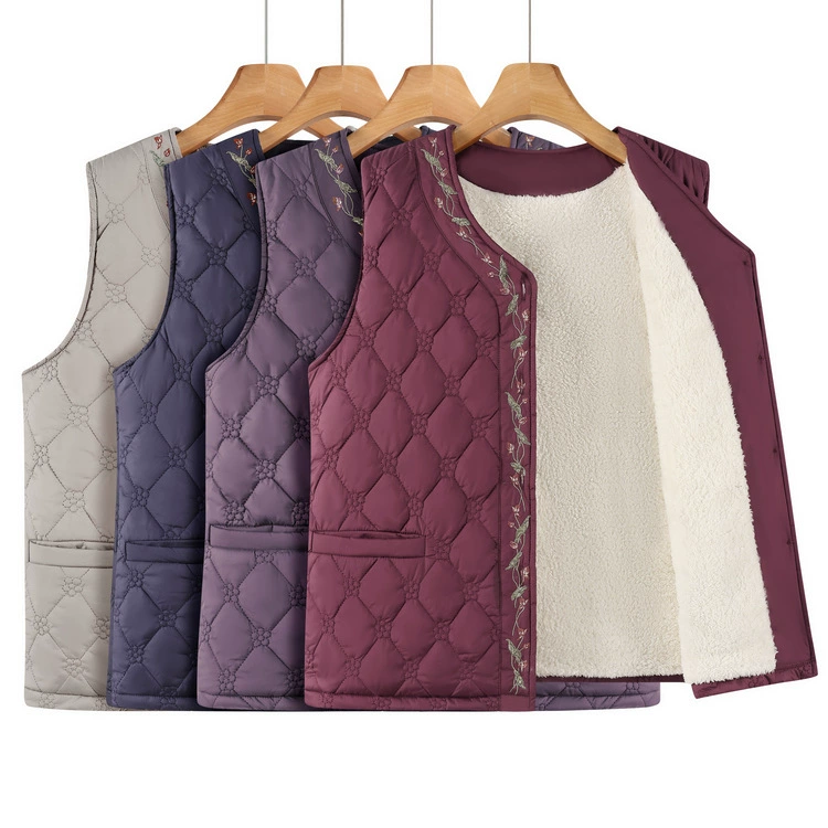 Бабушка одеваются в зимний жилет с бархатом, утолщенный, теплая жембица