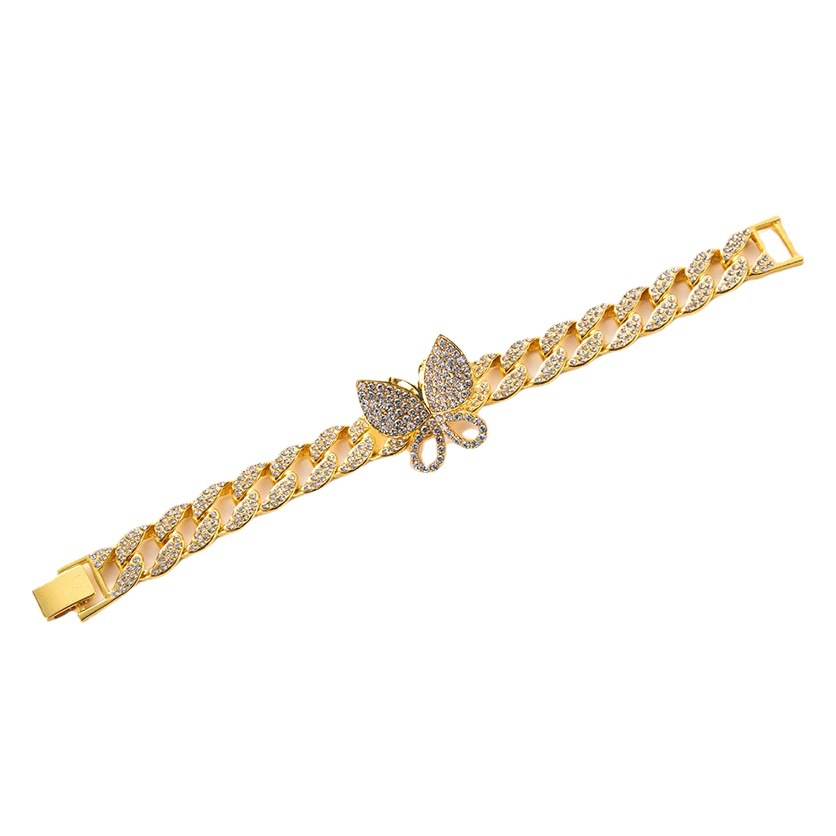 Cadena cubana de clavícula con incrustaciones de diamantes de 15 mm, estilo hip-hop europeo y americano, para mujer, pulsera hip-hop, CubanChai