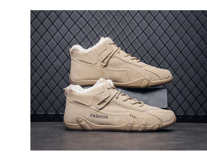 Scarpe in cotone a cinque dita 2023 Scarpe invernali in velluto antiscivolo da uomo Stivali in cotone caldo casual da giovane di media altezza Stivali corti alla moda_voghion.com