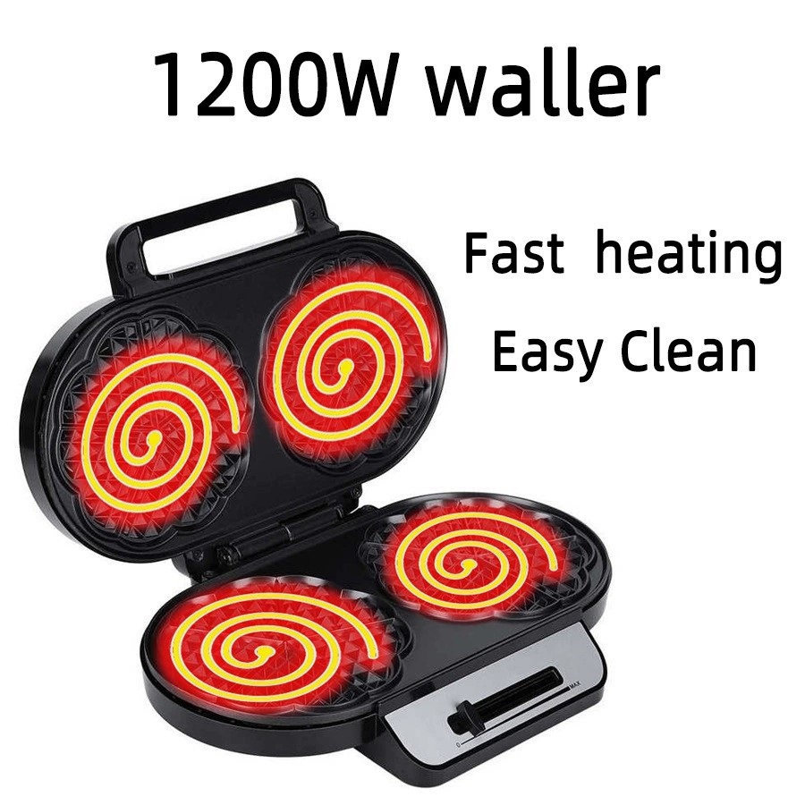 Casa 110v dos piezas de doble plato amor máquina de waffles sándwiches electromecánicas galleta de desayuno máquina de waffles image 3