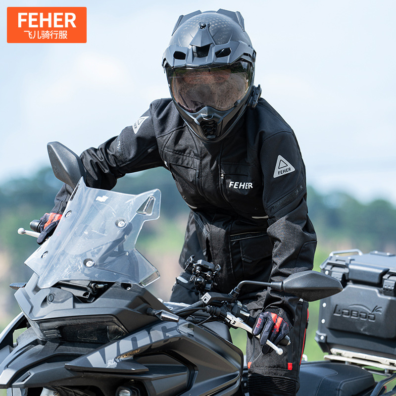 Feher Motorcycle Riding Suit Set, All-Season Rally Suit, Motorcycle Long-Distance Touring Windproof and Waterproof Jacket